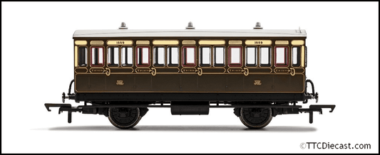 Hornby R40112 GWR, 4 Wheel Coach, 3rd Class, Fitted Lights, 1889 - Era 2/3 *LAST FEW*