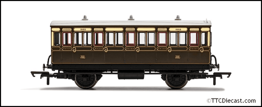 Hornby R40112A GWR, 4 Wheel Coach, 3rd Class, Fitted Lights, 1882 - Era 2/3 *LAST FEW*
