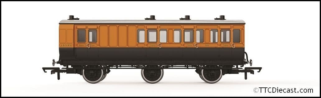 Hornby R40293 LSWR, 6 Wheel Coach, 3rd Class, 648 - Era 2 *LAST FEW*
