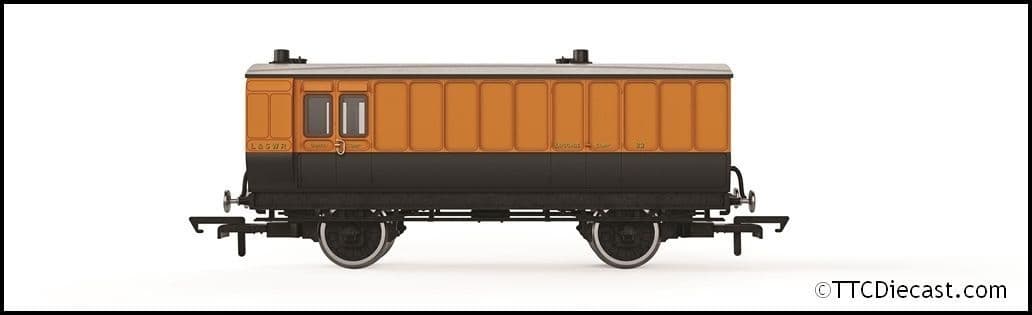 Hornby R40295 LSWR, 4 Wheel Coach, Passenger Brake, 82 - Era 2