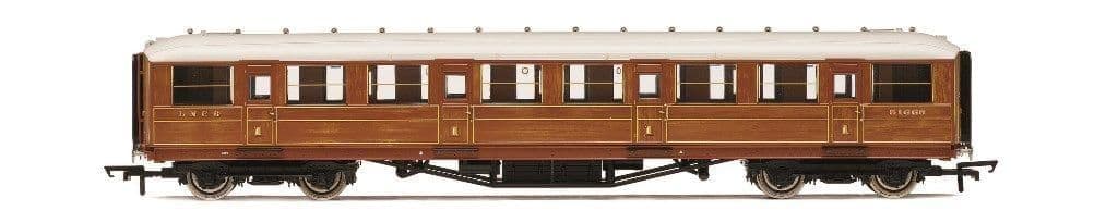 Hornby R40452 LNER Gresley Corridor Teak Coaches 1st Class 51668, OO Gauge