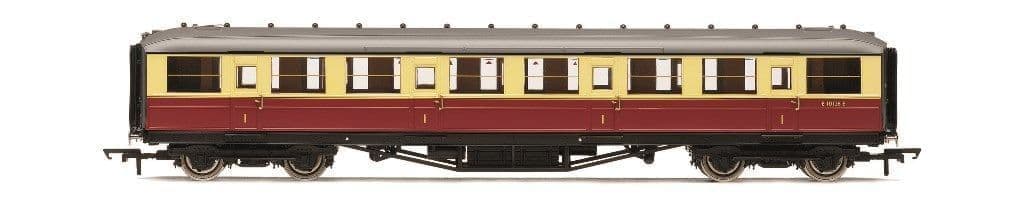 Hornby R40457 BR Gresley Corridor Crimson and cream 1st class E10126E, OO Gauge