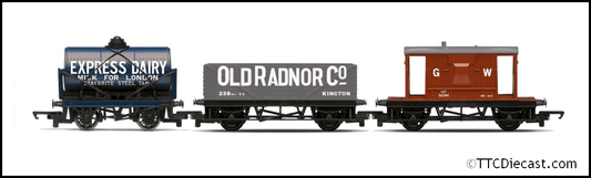 Hornby R60047 Triple Wagon Pack, Mixed Wagons with Brake Van - Era 3 *LAST FEW*