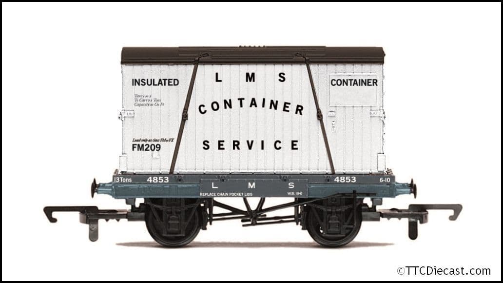 Hornby R60107 LMS, Container Service, Conflat A - Era 3, OO Gauge *LAST FEW*