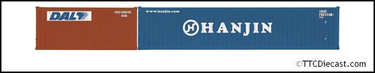 Hornby R60128 DAL & Hanjin, Container Pack, 1 x 20' and 1 x 40' Era 11, OO Gauge