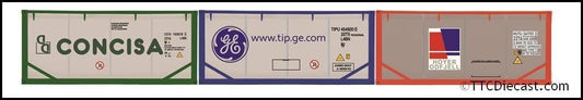 Hornby R60130 Concisa, TIP & Hoyer Container Pack 3 x 20 Tanktainers - Era 11, OO Gauge
