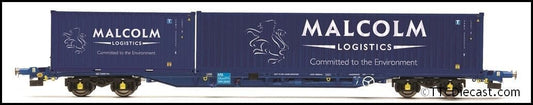 Hornby R60133 Malcolm Rail, KFA Container Wagon with 1 x 20' & 1 x 40' *LAST FEW*