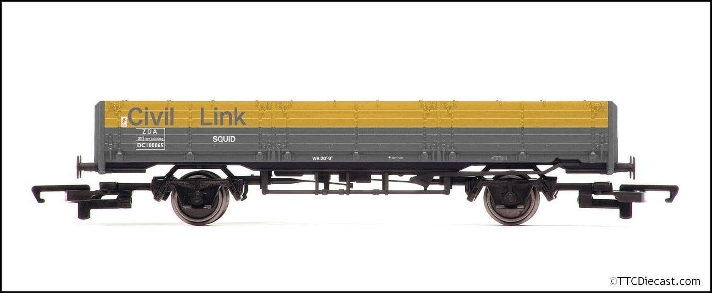 Hornby R60230 RailRoad Civil Link, 'ZDA' 45 Ton Open 'Squid'  Wagon, 100065 Era 8