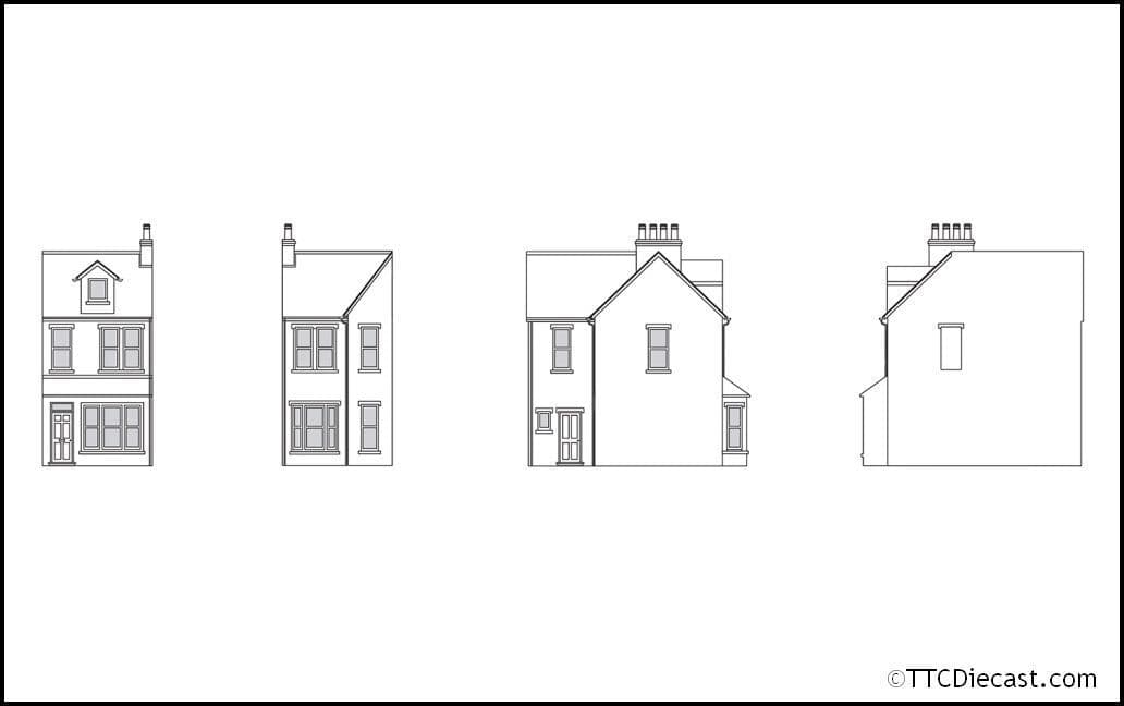 Hornby R7351 Victorian End of Terrace House Right End, OO Gauge