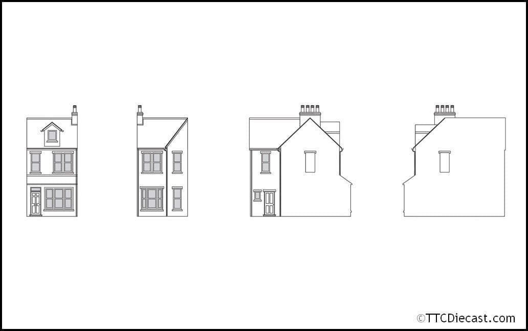 Hornby R7352 Victorian Terrace House Left Middle, OO Gauge