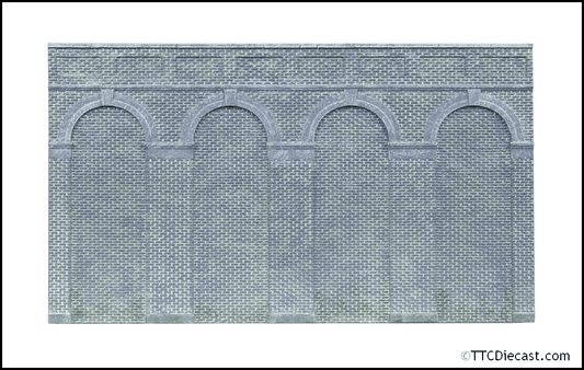 Hornby R7373 High Level Arched Retaining Walls x 2 - Engineers Blue Brick, OO Gauge
