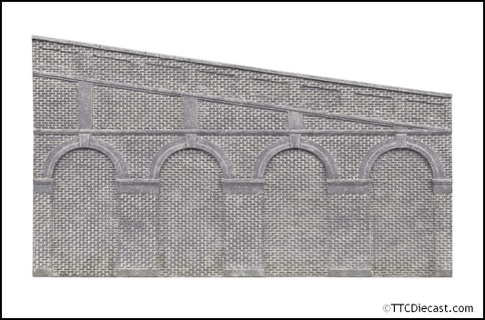 Hornby R7375 High Stepped Arched Retaining Walls x 2 - Engineers Blue Brick, OO Gauge