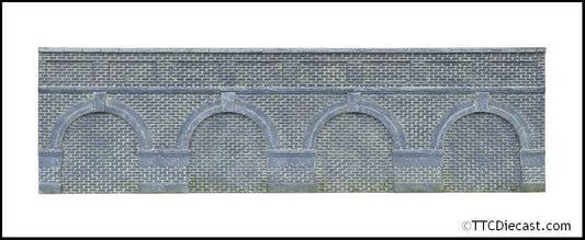 Hornby R7389 Low Level Arched Retaining Walls x2 - Engineers Blue Brick, OO Gauge