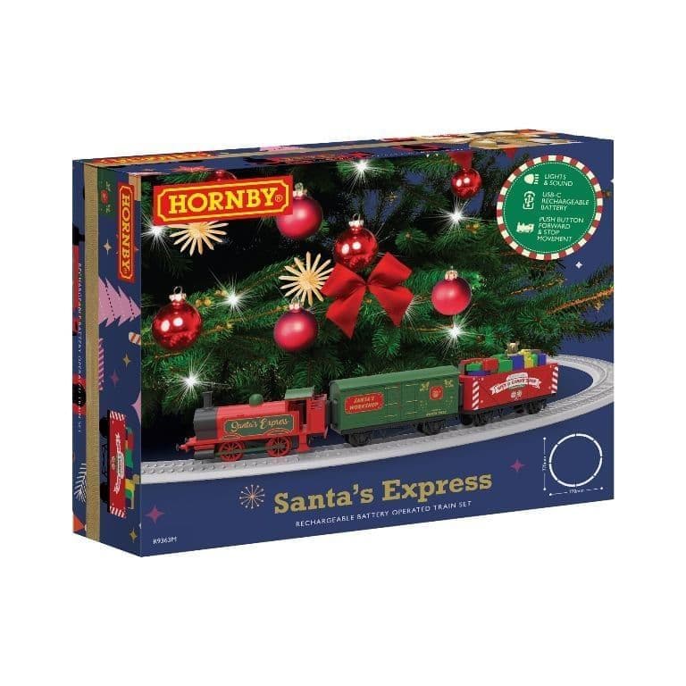 Hornby R9363M Santas Express Rechargeable Battery Operated Train Set, OO Gauge