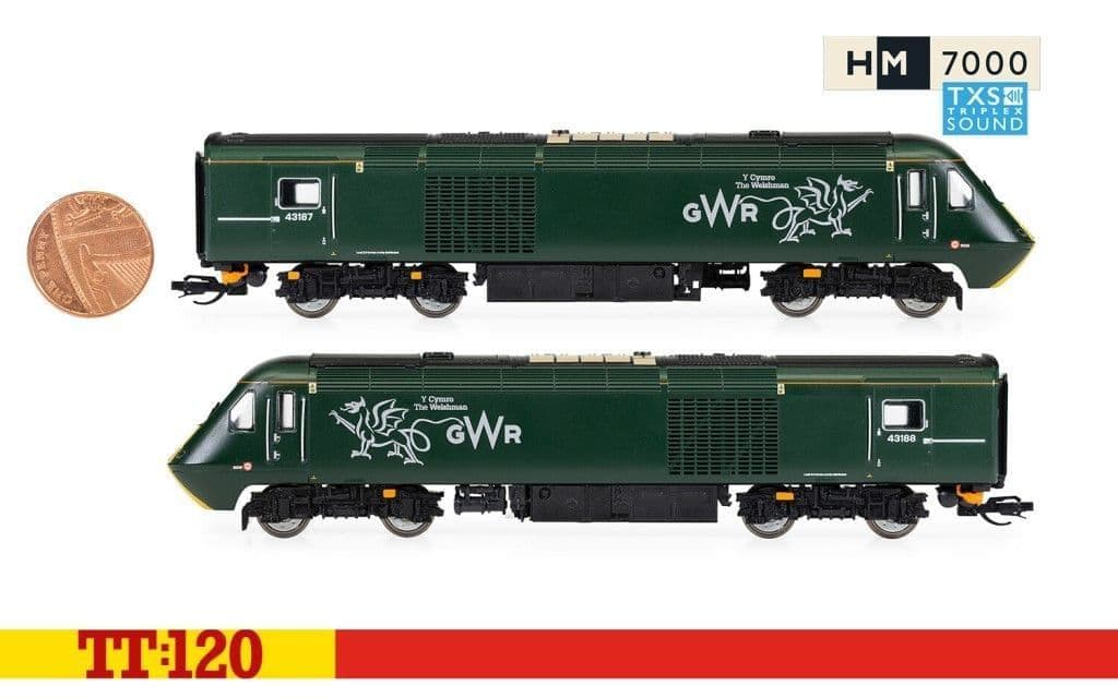 Hornby TT3023TXSM GWR Class 43 HST Digital Train Pack (Sound Fitted) - TT120 Gauge