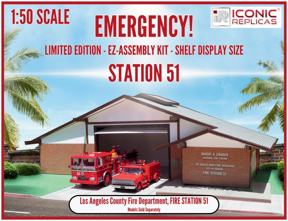 Iconic Replicas 500520 Station 51 Shelf Size EZ-Assembly Kit Pressed Board w/Plastic Parts 1:50 Scale *PRE ORDER £162.89*