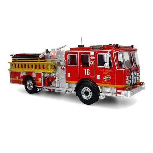 Iconic Replicas 640456 KME Predator Fire Engine: LACFD L.A County Fire Dept Engine 16, 1:64 Scale