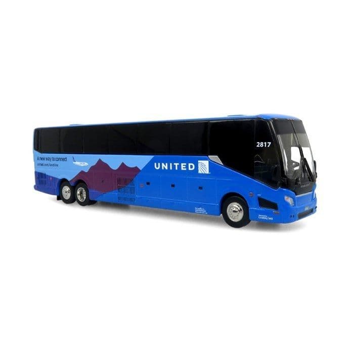 Iconic Replicas 870382 Prevost H3-45 Coach Landline/United Airlines 1:87 Scale *PRE ORDER £46.79*