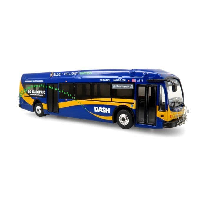Iconic Replicas 870421 Proterra ZX5 Electric Transit Bus Alexandria Transit Co./DASH, 1:87 Scale LAST ONE