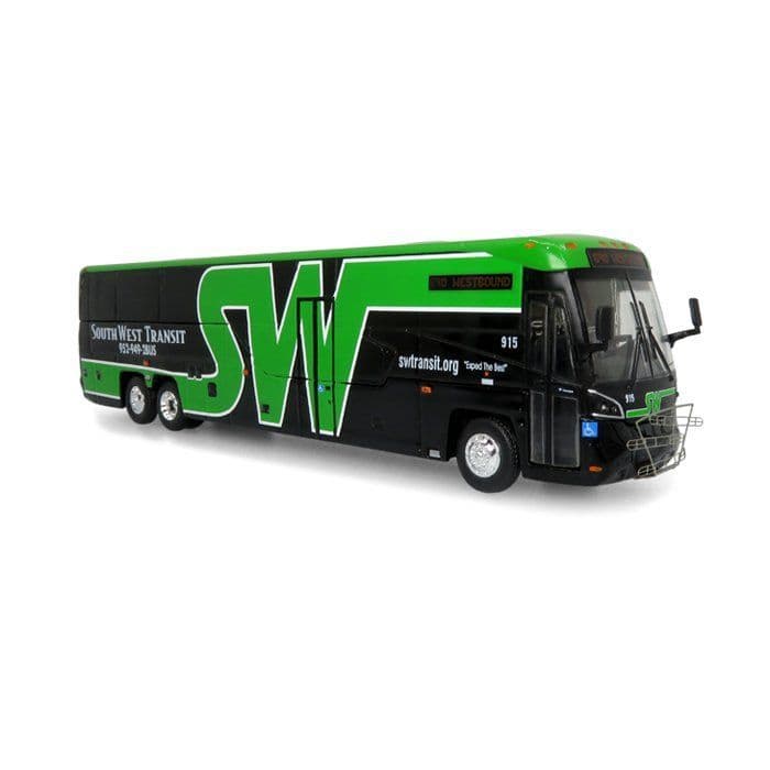 Iconic Replicas 870428 MCI D45 CRT LE Coach Southwest Transit Minneapolis Destination 690 Westbound, 1:87 Scale