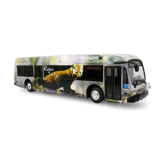 Iconic Replicas 870429 Proterra ZX5 Electric Transit Bus Roam Transit/1 Banff Gondola, 1:87 Scale