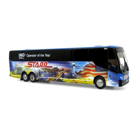 Iconic Replicas 870444 Prevost H3-45 Coach Starr Tours, 1:87 Scale *PRE ORDER £46.79*