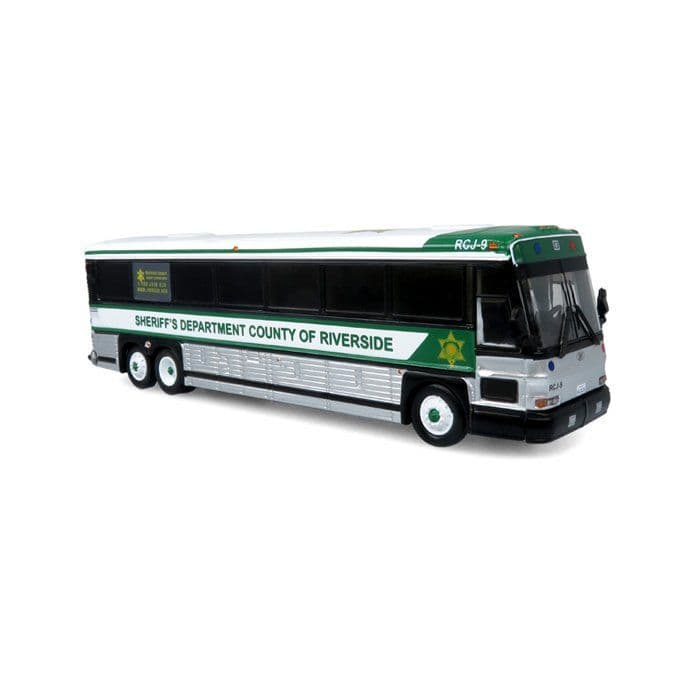 Iconic Replicas 870482 MCI D4000 Coach Riverside County Sheriff Bus - 1:87 Scale