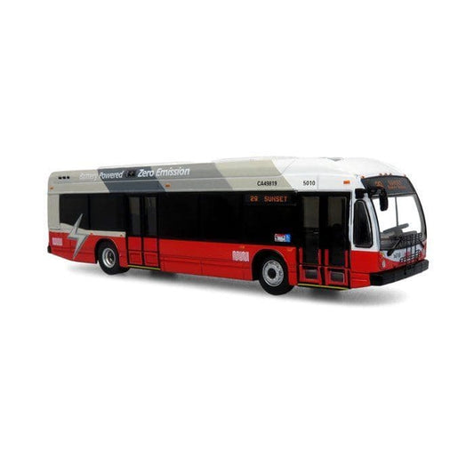 Iconic Replicas 870503 Nova Bus LSFE Transit Bus Muni San Francisco, 1:87 Scale