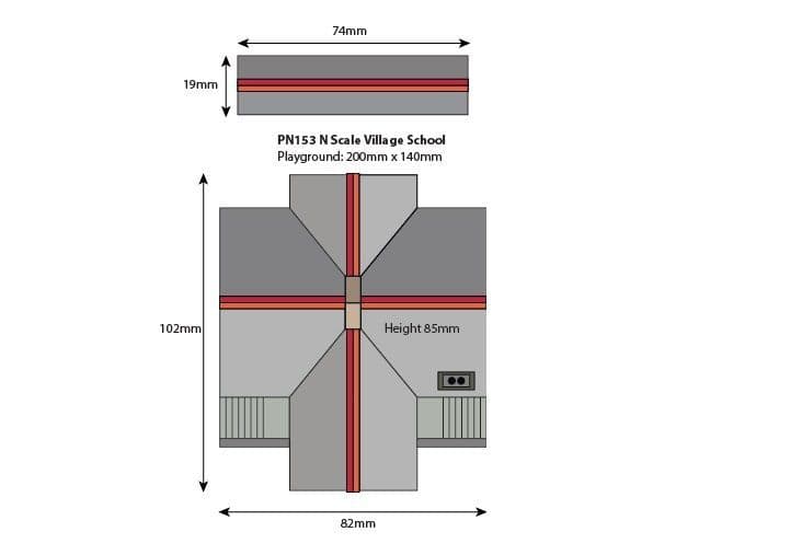 Metcalfe PN153 N Gauge Village School - Midi Kit