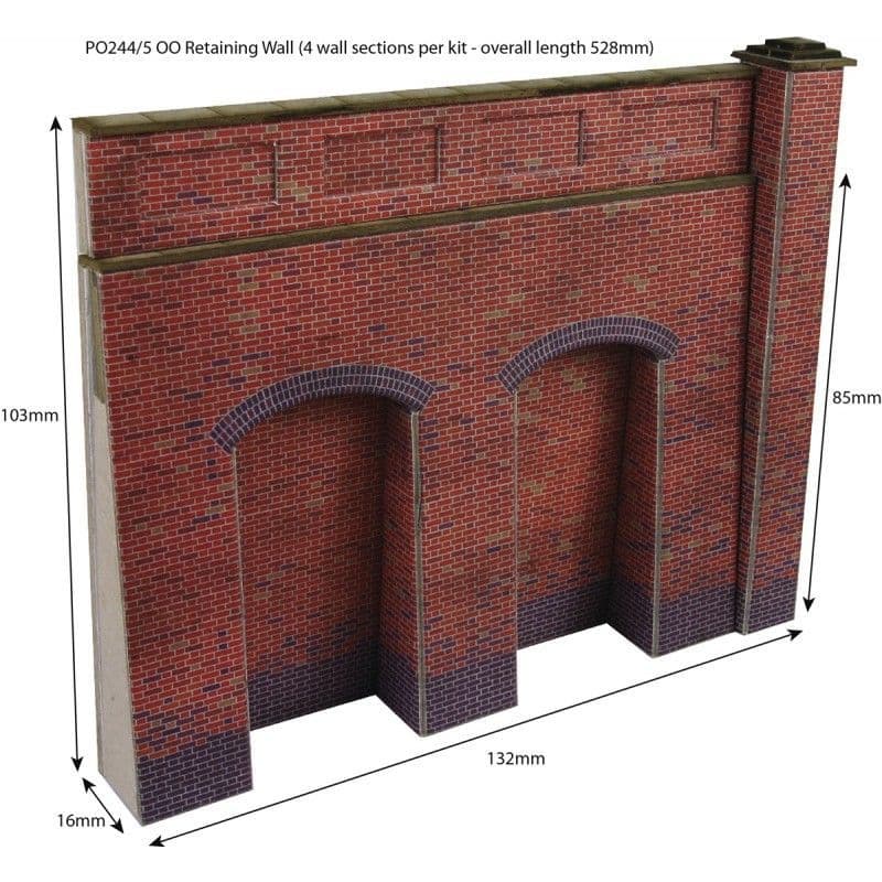 Metcalfe PO245 00/H0 Scale Retaining Wall - Stone
