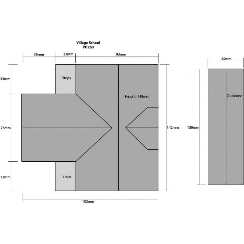 Metcalfe PO253 00/H0 Scale Village School