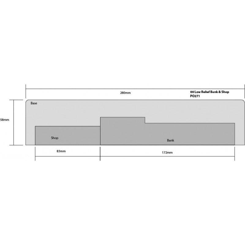 Metcalfe PO271 00/H0 Scale Low Relief Bank & Shop