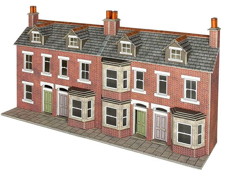 Metcalfe PO302 Terr House Fronts - Brick OO Gauge