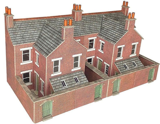Metcalfe PO304 Terr House Backs - Brick OO Gauge