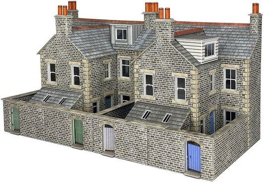 Metcalfe PO305 Terr House Backs - Stone OO Gauge