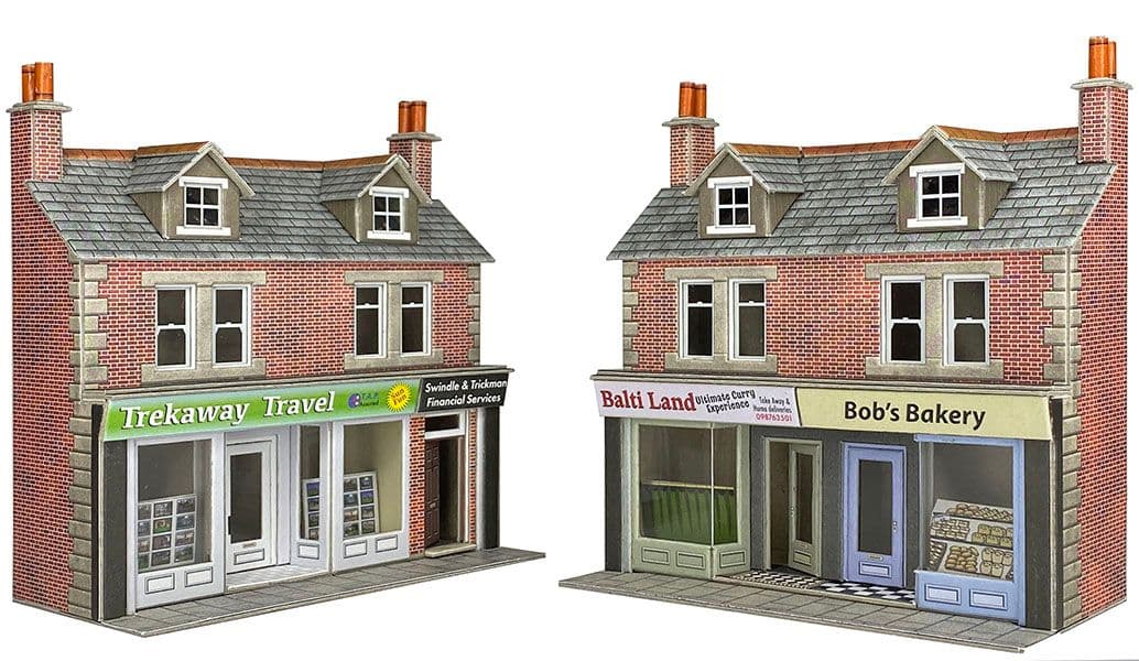 Metcalfe PO306 Terr Shop Fronts - Brick OO Gauge