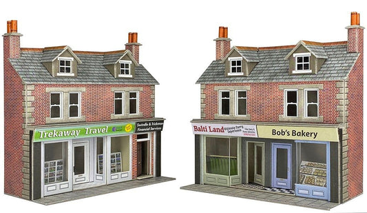 Metcalfe PO306 Terr Shop Fronts - Brick OO Gauge