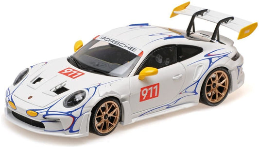 Minichamps 110 062042 Porsche 911 (992) GT3 RS 2023, White/Yellow Decor 1:18 Scale *PRE ORDER £187.84*