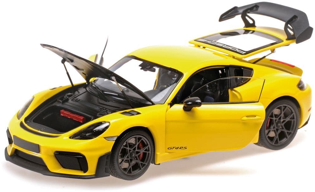 Minichamps 110 062124 Porsche Cayman Gt4 Rs 2024 -Yellow W/ Weissach Package 1:18 Scale *PRE ORDER £187.84*