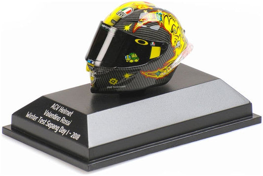 Minichamps 399 180066 Helmet, Valentino Rossi Winter Test Sepang Day 1 1:8 Scale *PRE ORDER £31.44*