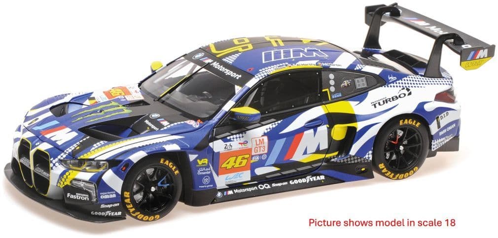 Minichamps 410 242446 Bmw M4 Gt3 2024 V. Rossi/Harthy 24H Le Mans 1:43 Scale *PRE ORDER £62.89*