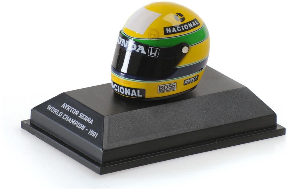 Minichamps 540 309101 Helmet, Ayrton Senna, World Champion 1991 1:8 Scale *PRE ORDER £31.44*