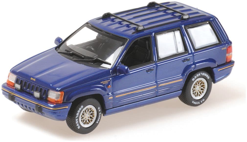 Minichamps 870 149661 Jeep Grand Cherokee, 1993 Dark Blue Metallic 1:87 Scale *PRE ORDER £22.94*