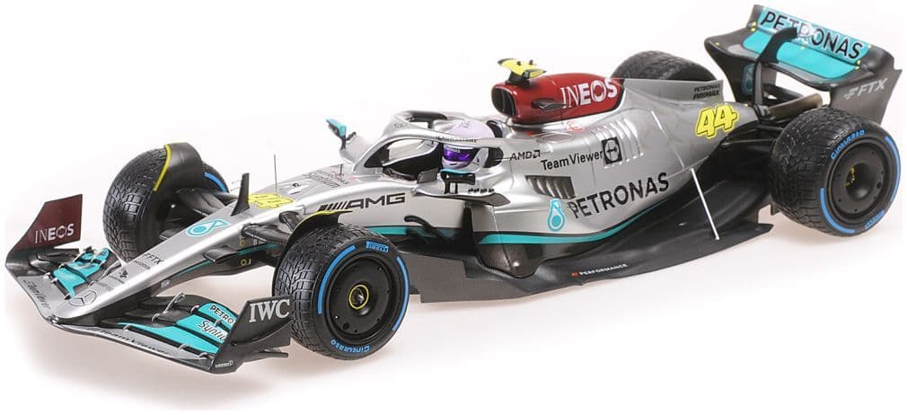 Minichamps 110 220744 Mercedes AMG Petronas F1 W13 E Performance Lewis Hamilton Monaco GP 2022