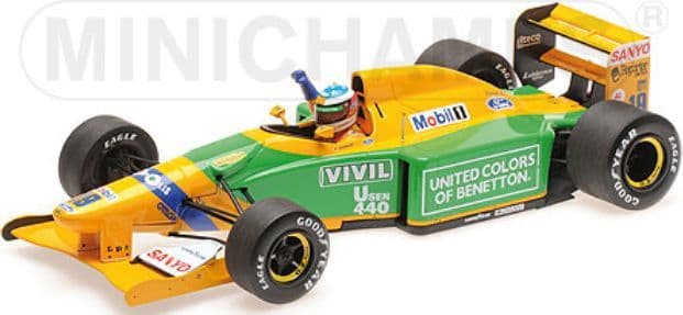 Minichamps 110 920019 Benetton Ford B192 Michael Schumacher 1st GP Victory Spa 1992 1/18 Scale