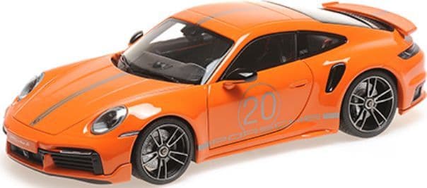 Minichamps 113 069074 Porsche 911 (992) Turbo S Coupe Sport Design 2021 Orange (Opening Parts)