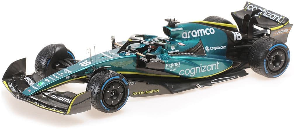 Minichamps 117 220118 Aston Martin Aramco Cognizant AMR22 Lance Stroll Bahrain GP 2022 1/18
