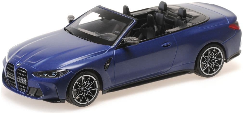 Minichamps 155 021030 BMW M4 Cabriolet 2020 Matt Blue Metallic (Sealed Body) 1/18 Scale