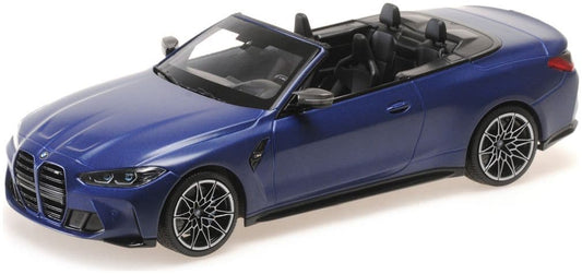 Minichamps 155 021030 BMW M4 Cabriolet 2020 Matt Blue Metallic (Sealed Body) 1/18 Scale