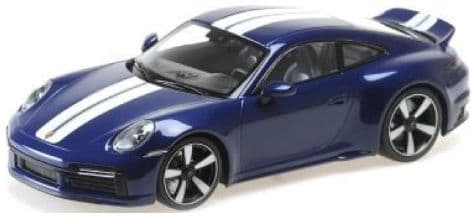 Minichamps 155 062005 Porsche 911 (992) Sport Classic 2022 Blue Metallic (Sealed Body) 1/18